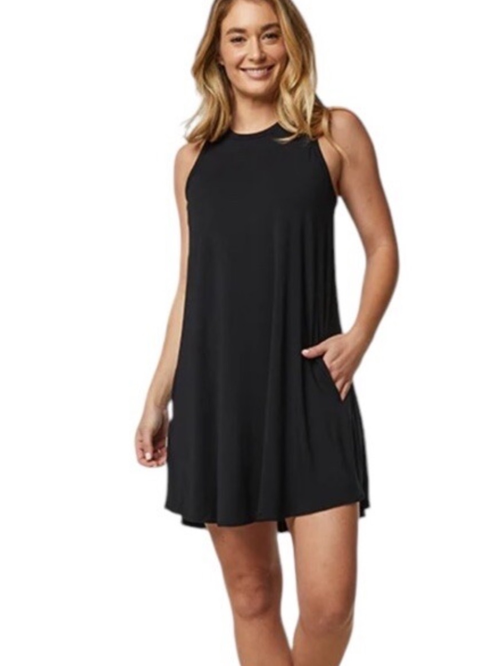 SHEBIRD The Tunic Tank Dress with Built in Bra Black Size 5